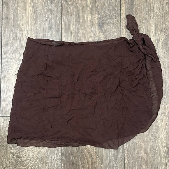 Skims SILK CHIFFON COVER UP WRAP SKIRT COCOA Small - Picture 1 of 2